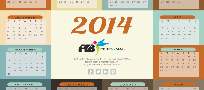 FTB Print & Mail Calendar, 2014, calendar, new year, january, februrary, march, april, may, june, july, august, september, november, december, months